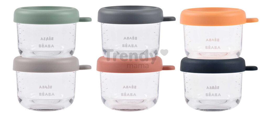 Sada dóz na jedlo Sunrise Color Mix Beaba 150 ml 6 kusov z kvalitného skla