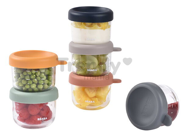 Sada dóz na jedlo Sunrise Color Mix Beaba 150 ml 6 kusov z kvalitného skla