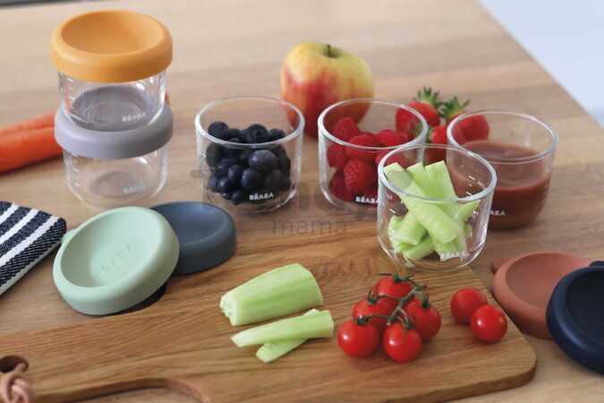 Sada dóz na jedlo Sunrise Color Mix Beaba 150 ml 6 kusov z kvalitného skla