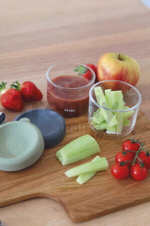 Sada dóz na jedlo Mineral Sage Green Beaba 150 ml 2 kusy z kvalitného skla