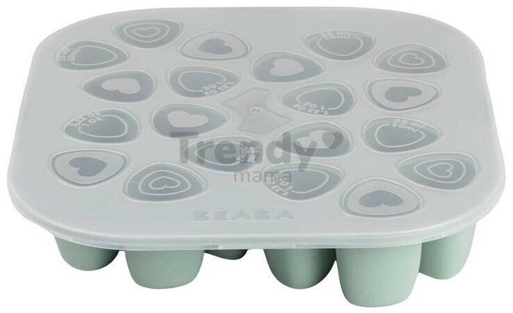 Multidávkovač na jedlo Tiny Silicone Multiportions Sage Green Beaba 20x35 ml zelený