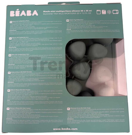 Multidávkovač na jedlo Tiny Silicone Multiportions Sage Green Beaba 20x35 ml zelený
