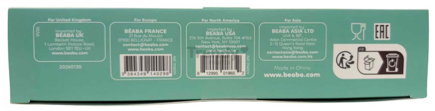 Multidávkovač na jedlo Tiny Silicone Multiportions Sage Green Beaba 20x35 ml zelený