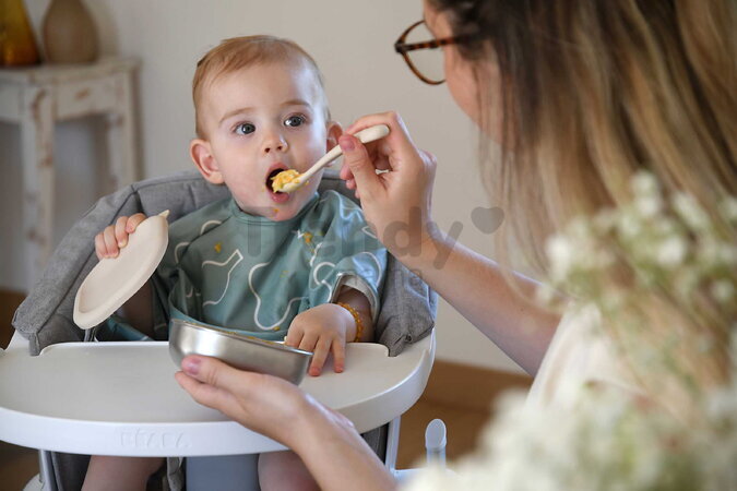 Súprava nerezových dóz na jedlo Multi Use Stainless Steel Meal Boxes Natural Set Beaba so silikónovým viečkom 250 ml 3 kusy od 4 mes