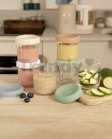 Sada dóz na jedlo Conservative Jars Natural Color Mix Beaba 250 ml 6 kusov z kvalitného skla
