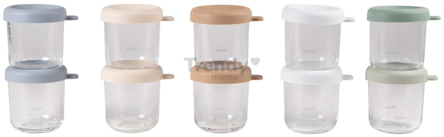 Sada dóz na jedlo Conservative Jars Natural Color Mix Beaba 250 ml 10 kusov z kvalitného skla