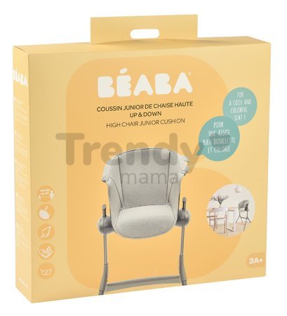 Textilná vložka Junior Up & Down High Chair Beaba k drevenej jedálenskej stoličke sivá od 36 mes