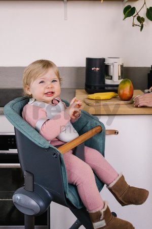 Jedálenská stolička z dreva Up & Down High Chair Beaba polohovatelná do 6 výšok sivá od 6-36 mes