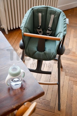 Jedálenská stolička z dreva Up & Down High Chair Beaba polohovatelná do 6 výšok sivá od 6-36 mes