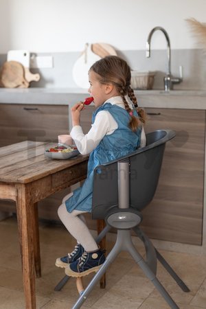 Jedálenská stolička z dreva Up & Down High Chair Beaba polohovatelná do 6 výšok sivá od 6-36 mes