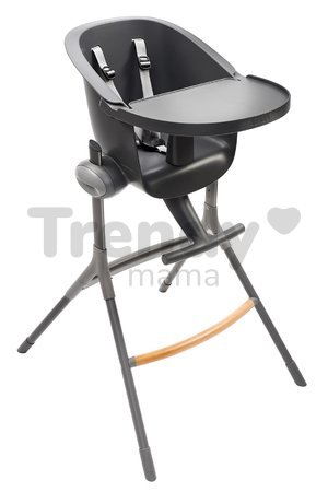 Jedálenská stolička z dreva Up & Down High Chair Beaba polohovatelná do 6 výšok sivá od 6-36 mes