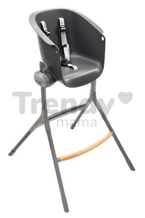 Jedálenská stolička z dreva Up & Down High Chair Beaba polohovatelná do 6 výšok sivá od 6-36 mes