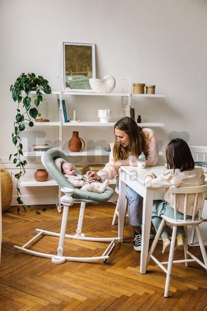 Detské polohovateľné lehátko Up & Down Bouncer IV Beaba Seagrass 4 výšky a 3 pozície sivé od 0 mes