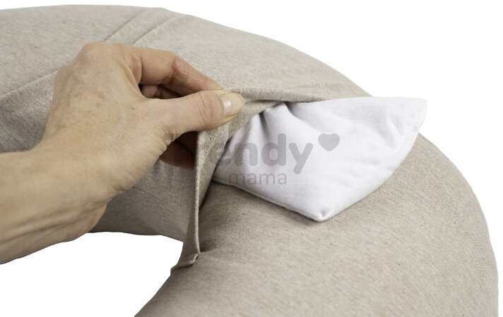 Hrejivý vankúš Little Warmy Jersey Heather Clay Beaba s ľanovými semienkami na nahrievanie a chladenie béžový