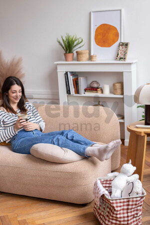 Hrejivý vankúš Little Warmy Jersey Heather Clay Beaba s ľanovými semienkami na nahrievanie a chladenie béžový