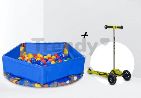 Trampolína Activity Center 3-in-1 smarTrike skladacia okrúhla s obvodom 92 cm s rúčkou bazénom a 100 ks loptičiek od 10 mes