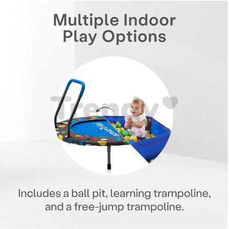 Trampolína Activity Center 3-in-1 smarTrike skladacia okrúhla s obvodom 92 cm s rúčkou bazénom a 100 ks loptičiek od 10 mes