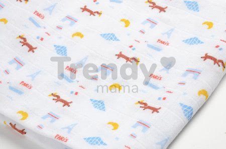 Textilné plienky z bavlneného mušelínu Cotton Muslin Cloths Beaba Paris sada 3 kusov 70*70 cm od 0 mes modré