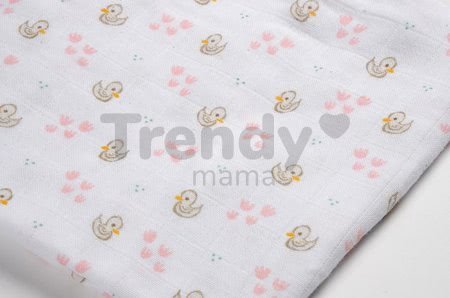 Textilné plienky z bavlneného mušelínu Cotton Muslin Cloths Beaba Cygne sada 3 kusov 70*70 cm od 0 mes ružové