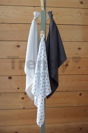 Textilné plienky z bavlneného mušelínu Cotton Muslin Cloths Beaba Savane sada 3 kusov 70*70 cm od 0 mes šedé