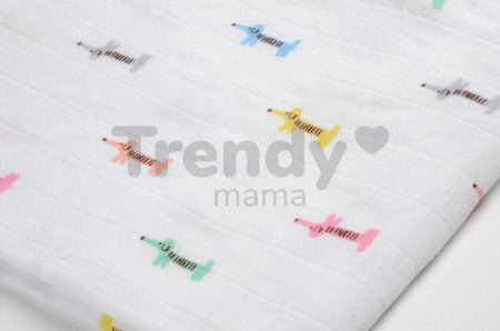 Textilné plienky z bavlneného mušelínu Cotton Muslin Cloths Beaba Teckel sada 3 kusov 70*70 cm od 0 mes modro-béžové