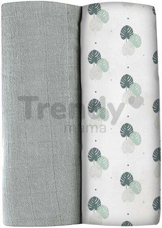 Textilné plienky z bavlneného mušelínu Bolte 2 Swadlles 120 cm Beaba Mirage Grey/Jungle sada 2 kusov od 0 mes