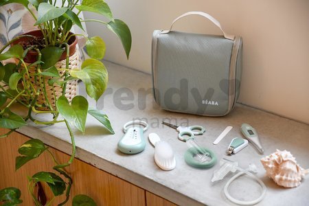 Toaletné potreby pre bábätko Hanging Toiletry Pouch Beaba Sage Green v závesnej taštičke s 9 doplnkami zelené od 0 mes