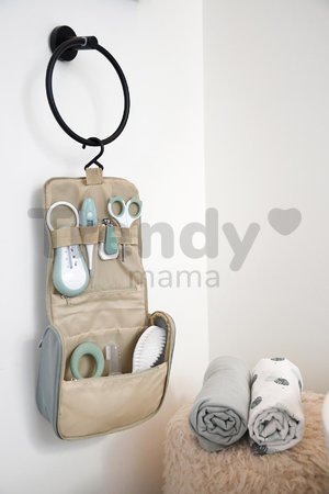 Toaletné potreby pre bábätko Hanging Toiletry Pouch Beaba Sage Green v závesnej taštičke s 9 doplnkami zelené od 0 mes