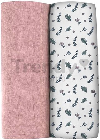 Textilné plienky z bavlneného mušelínu Bolte 2 Swadlles 120 cm Beaba Old Pink/Floral Campaign sada 2 kusov od 0 mes