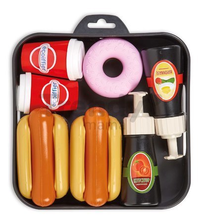 Potraviny na tácke Hot Dog 100% Chef Écoiffier s kečupom a majonézou 10 dielov od 18 mes
