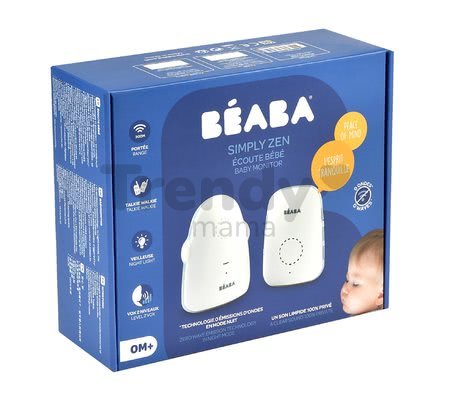 Elektronická opatrovateľka Audio Baby Monitor Simply Zen connect Beaba prenosná s bezvlnovou nočnou technológiou s jemným svetlom