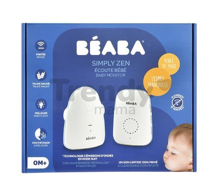 Elektronická opatrovateľka Audio Baby Monitor Simply Zen connect Beaba prenosná s bezvlnovou nočnou technológiou s jemným svetlom