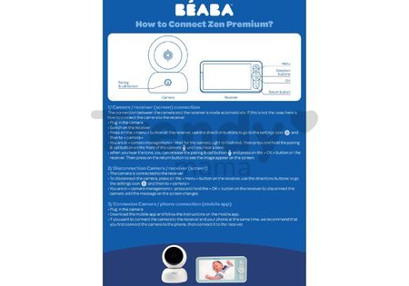 Elektronická opatrovateľka Video Baby Monitor Zen Premium Beaba 2v1 s 360 stupňovou rotáciou 1080 FULL HD s infračerveným nočným videním