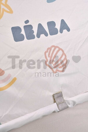 Plážový stan pre deti Breezy Anti UV Tent Clay Earth Beaba s 360° ventiláciou a ochranou proti piesku a hmyzu 120*85 cm béžový so vzorom od 0-36 mes