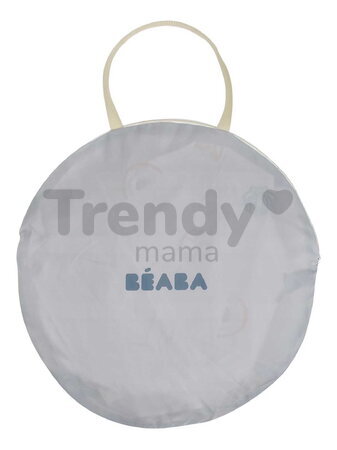 Plážový stan pre deti Breezy Anti UV Tent Clay Earth Beaba s 360° ventiláciou a ochranou proti piesku a hmyzu 120*85 cm béžový so vzorom od 0-36 mes