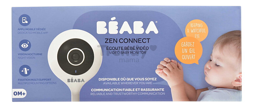 Elektronická opatrovateľka Video Baby Monitor Zen Connect White Beaba s napojením na mobil (Android a iOS) 1080p FULL HD s infračerveným nočným videní