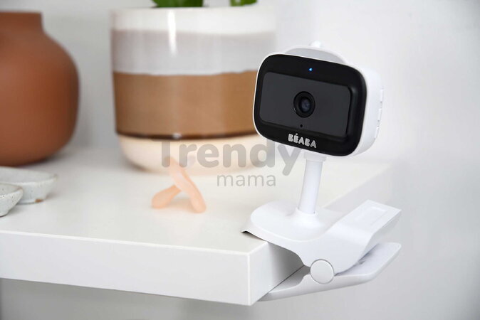Elektronická opatrovateľka Video Baby Monitor Zen Nomad White Beaba s napojením na mobil, so širokouhlou kamerou a infračerveným nočným videním BE9303