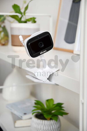 Elektronická opatrovateľka Video Baby Monitor Zen Nomad White Beaba s napojením na mobil, so širokouhlou kamerou a infračerveným nočným videním BE9303