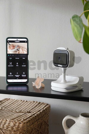 Elektronická opatrovateľka Video Baby Monitor Zen Nomad White Beaba s napojením na mobil, so širokouhlou kamerou a infračerveným nočným videním BE9303