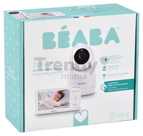 Elektronická opatrovateľka Video Baby Monitor Zen+ 2 Beaba 2v1 s 360° panoramatickou kamerou a infračerveným nočným videním