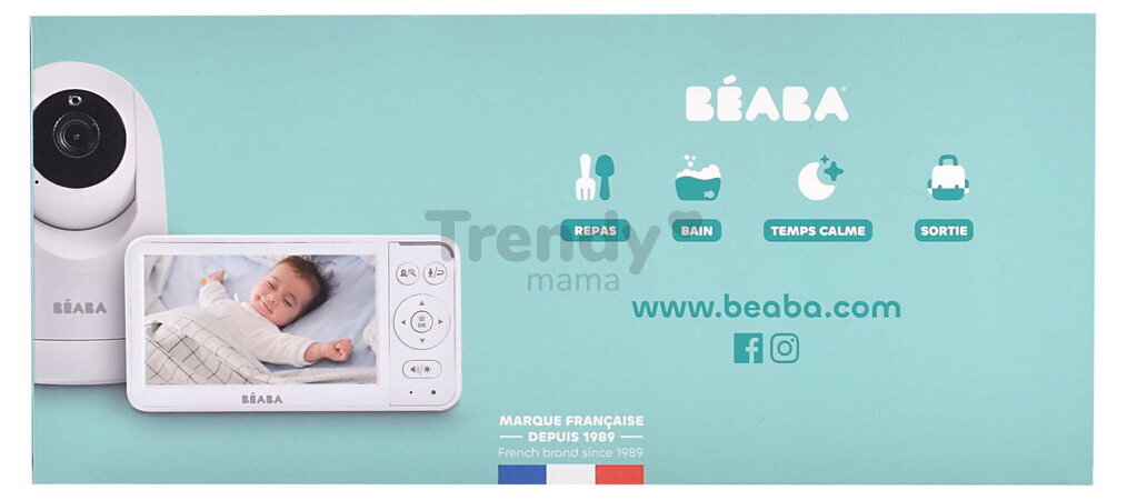 Elektronická opatrovateľka Video Baby Monitor Zen+ 2 Beaba 2v1 s 360° panoramatickou kamerou a infračerveným nočným videním