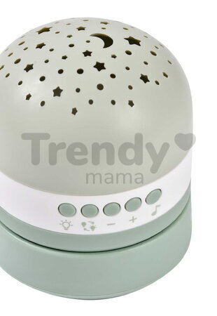 Nočný projektor hviezdnej oblody Pixie Projector Sage Green Beaba s hudbou a zvukmi a so senzorom plaču zelený od 0 mes BE930404