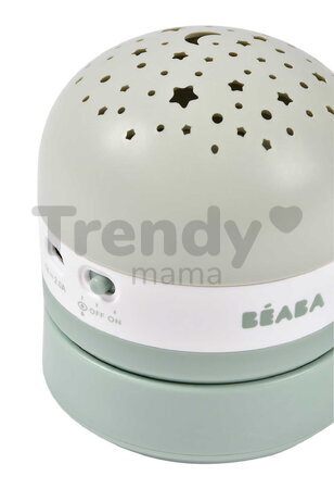 Nočný projektor hviezdnej oblody Pixie Projector Sage Green Beaba s hudbou a zvukmi a so senzorom plaču zelený od 0 mes BE930404