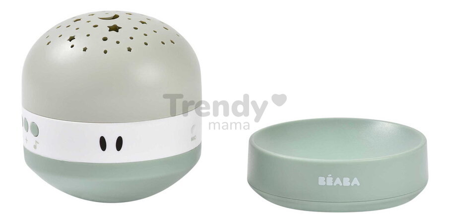 Nočný projektor hviezdnej oblody Pixie Projector Sage Green Beaba s hudbou a zvukmi a so senzorom plaču zelený od 0 mes BE930404