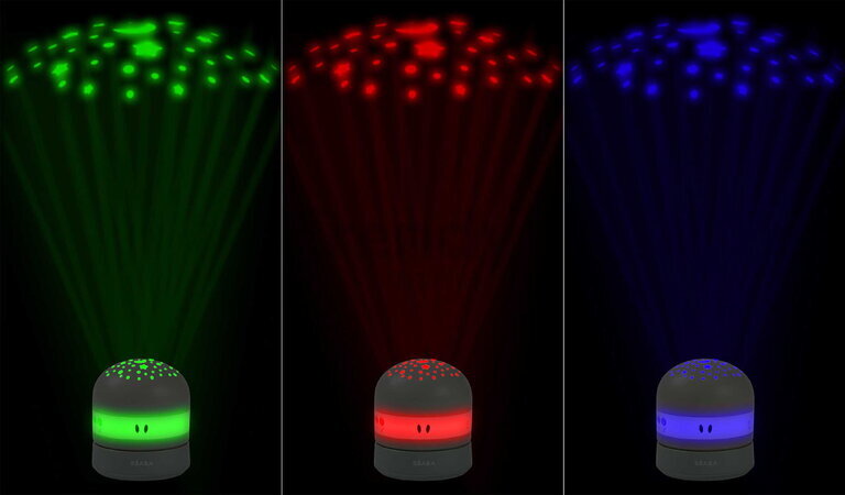 Nočný projektor hviezdnej oblody Pixie Projector Sage Green Beaba s hudbou a zvukmi a so senzorom plaču zelený od 0 mes BE930404
