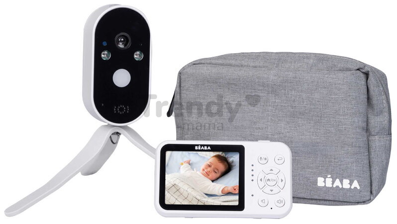 Cestovná elektronická opatrovateľka Video Baby Monitor Zen Travel White Beaba prenosná bez potreby Wi-Fi