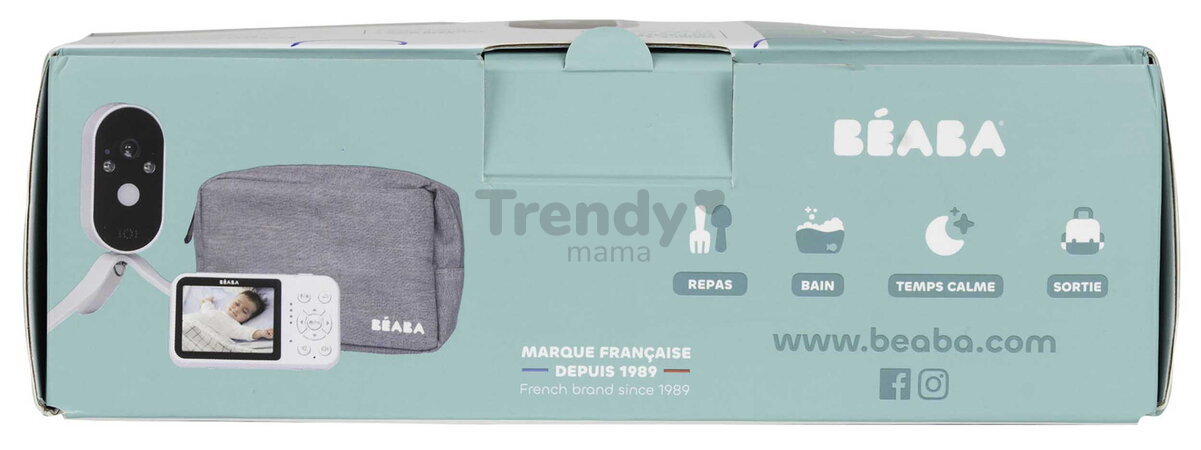 Cestovná elektronická opatrovateľka Video Baby Monitor Zen Travel White Beaba prenosná bez potreby Wi-Fi