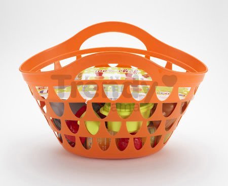 Košík s riadom 100% Chef Écoiffier s 33 doplnkami oranžový od 18 mes