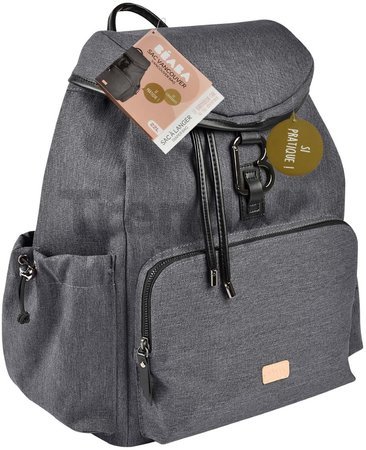 Prebaľovacia taška ako batoh Vancouver Backpack Dark Grey Beaba s doplnkami 22 l objem 42 cm šedá