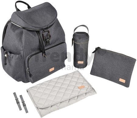 Prebaľovacia taška ako batoh Vancouver Backpack Dark Grey Beaba s doplnkami 22 l objem 42 cm šedá